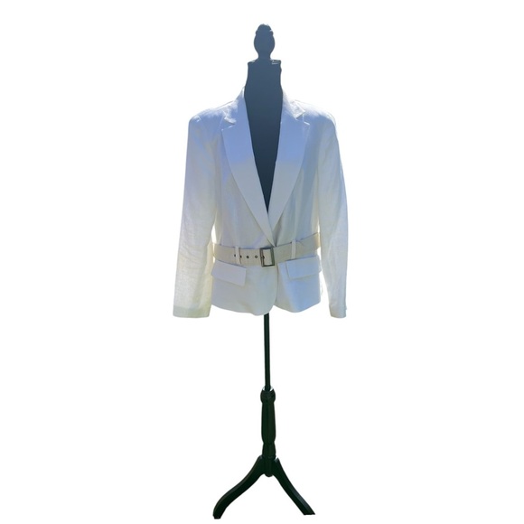 Women’s Ivory Blazer with Belt Buy, Worthington size 16 - Picture 1 of 5